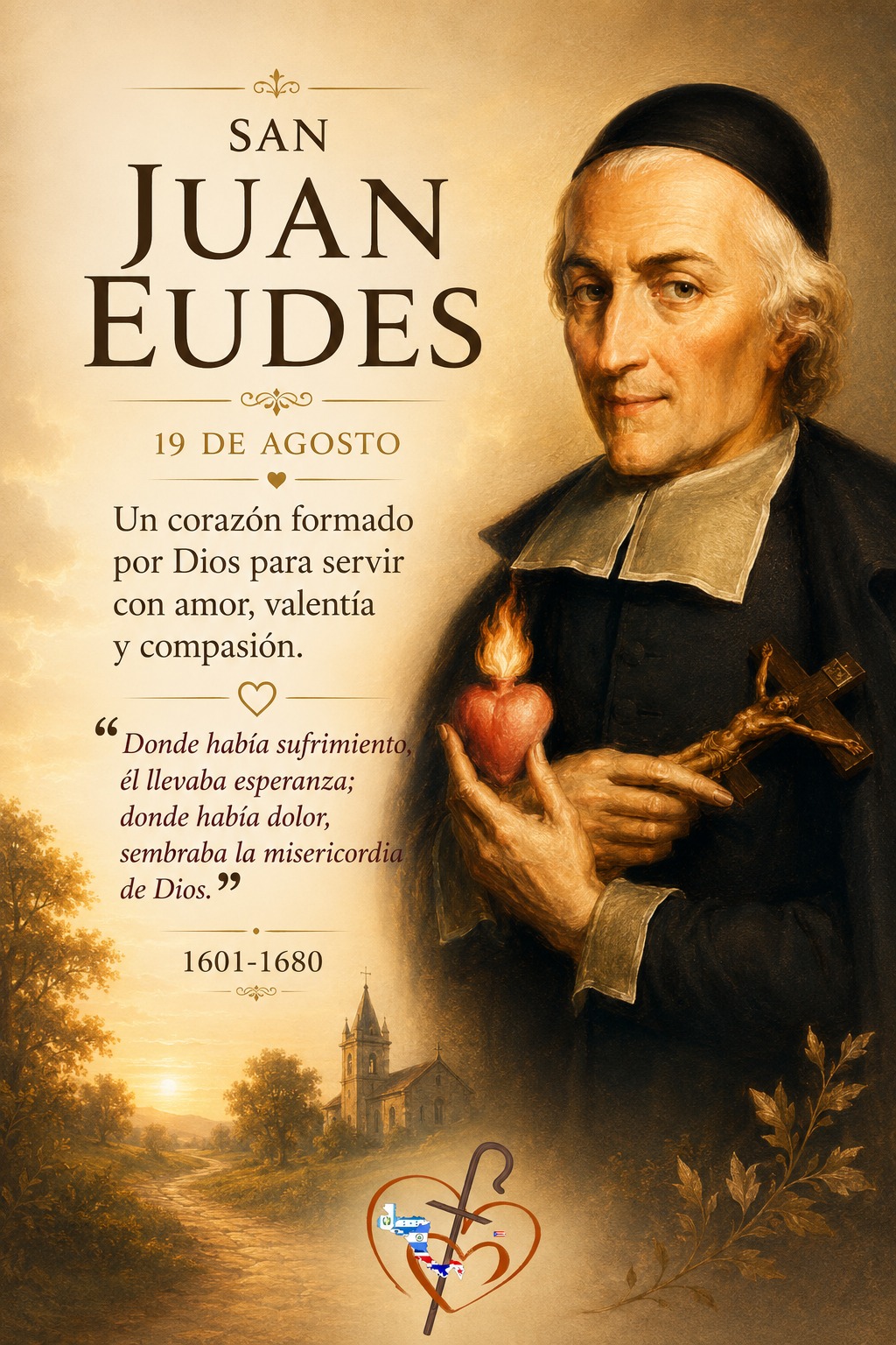 Celebremos la fiesta de San Juan Eudes, un corazón que hizo del amor de Dios un camino de servicio y esperanza (1601-1680)