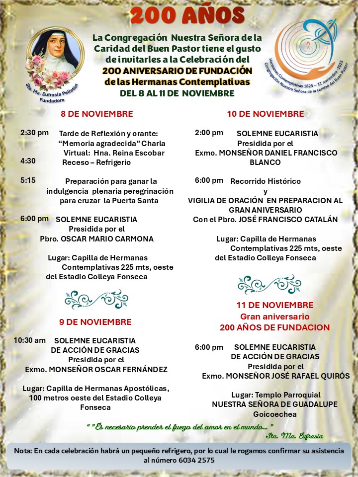 Celebración 200 Aniversario de Fundación de las Hermanas Contemplativas